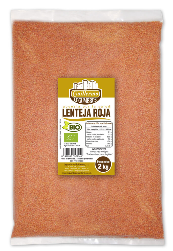 Lenteja roja BIO de Legumbres Guillermo