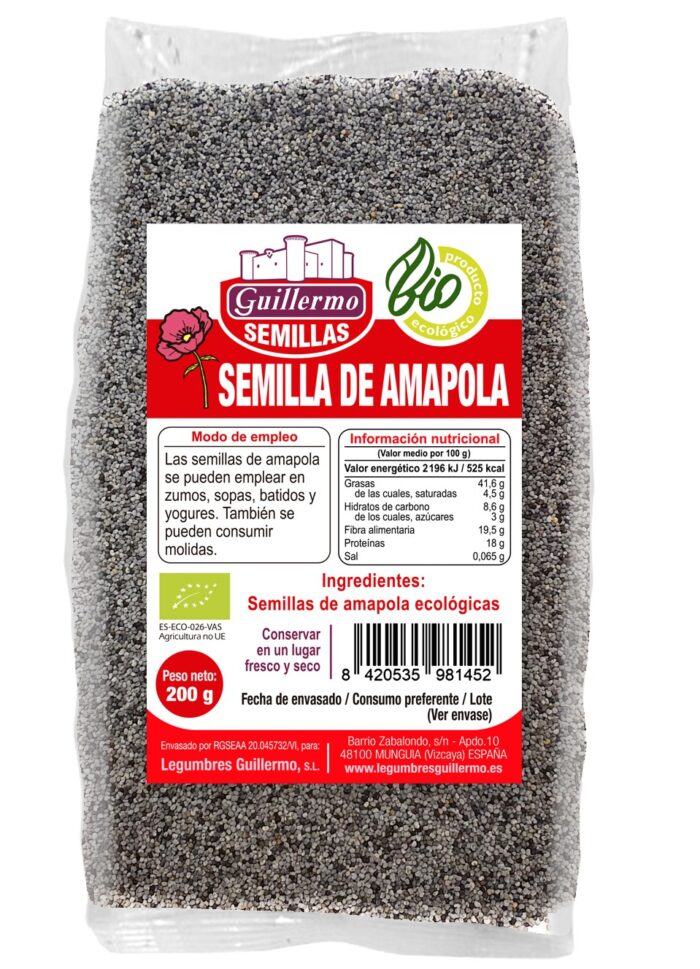 Semillas de amapola BIO de Legumbres Guillermo