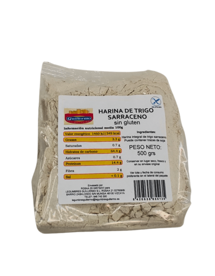 Harina de trigo sarraceno sin gluten de Legumbres Guillermo
