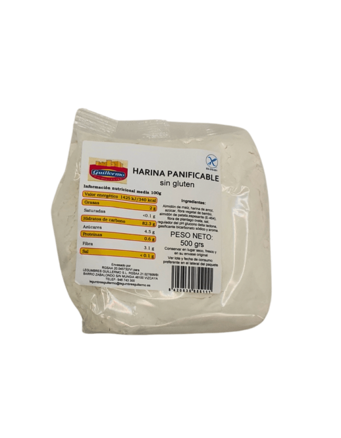 Harina panificable sin gluten de Legumbres Guillermo