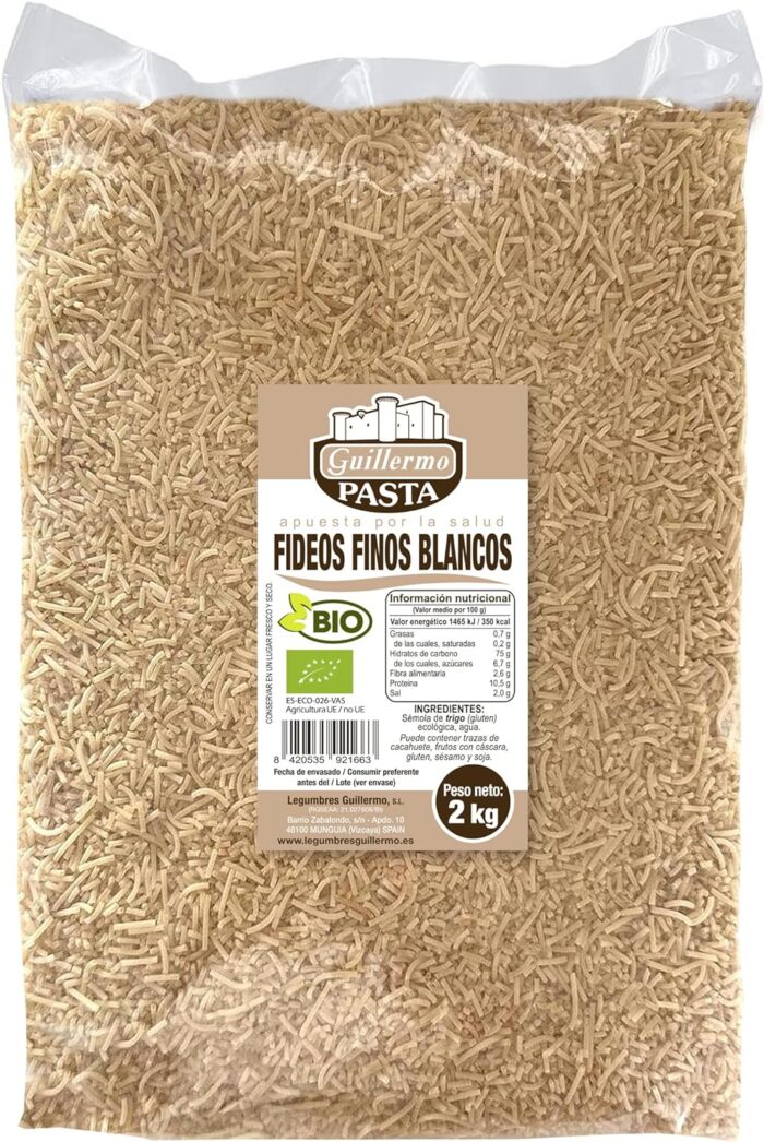 Fideos finos blancos BIO de Legumbres Guillermo
