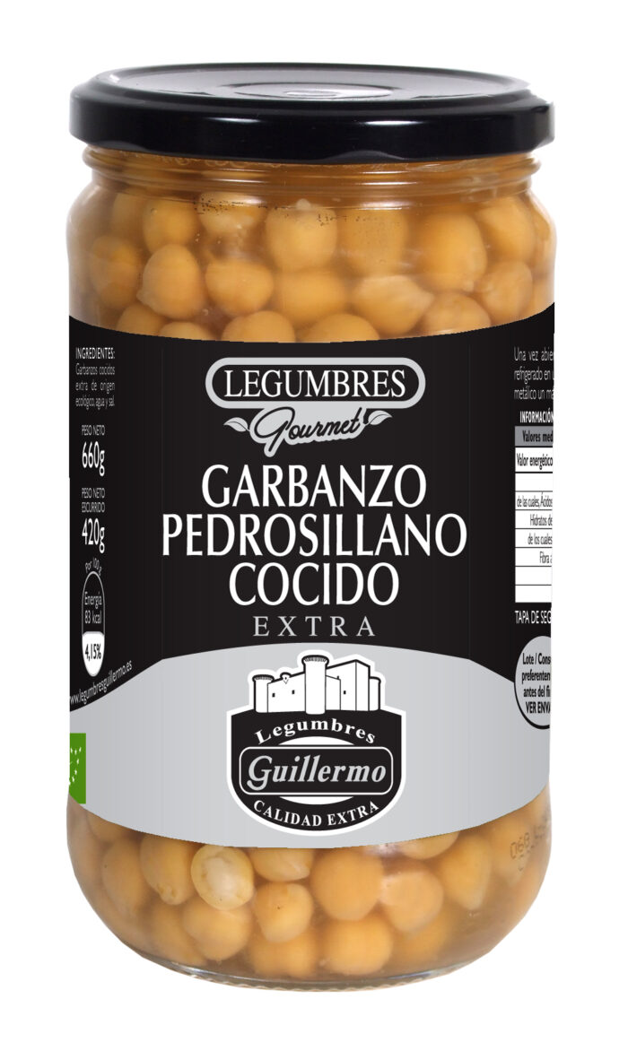 Garbanzo pedrosillano cocido gourmet de Legumbres Guillermo