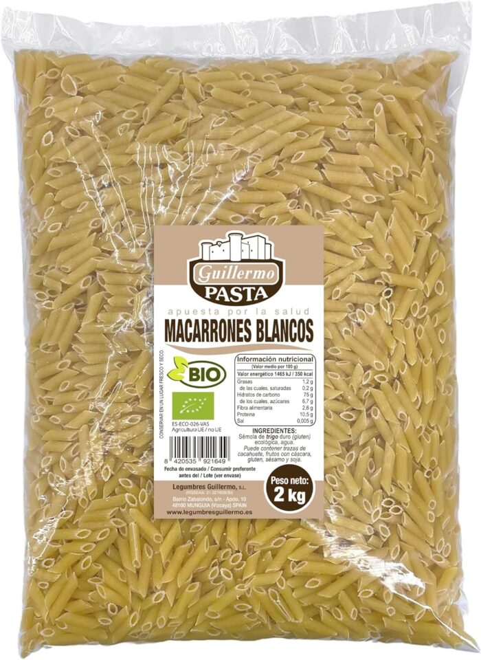 Macarrones blancos BIO de Legumbres Guillermo