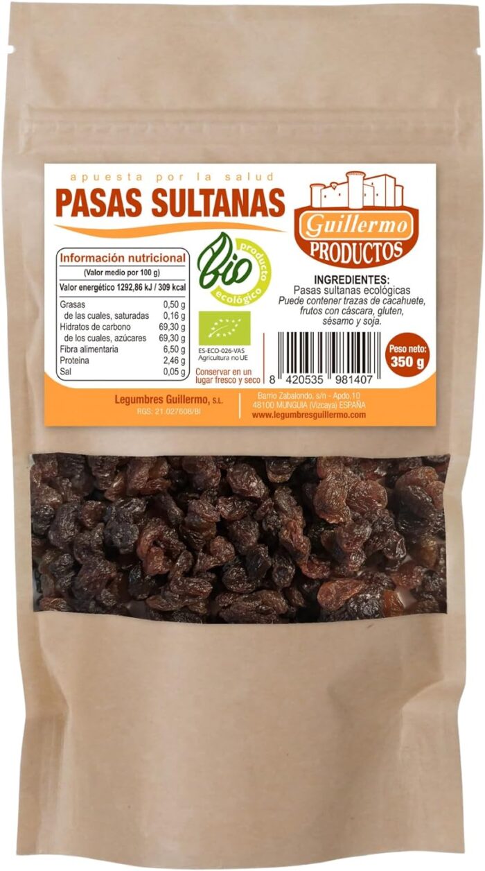 Pasas sultanas BIO de Legumbres Guillermo