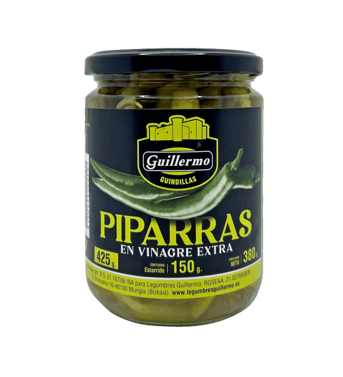Piparras (guindillas) en vinagre de Legumbres Guillermo